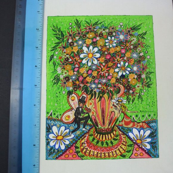 ORIGINAL Tempera Painting Signed & Dated by Artist, Read Description for Details - Picture 7 of 11